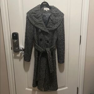 Calvin Klein Women's Gray Herringbone Trench Coat